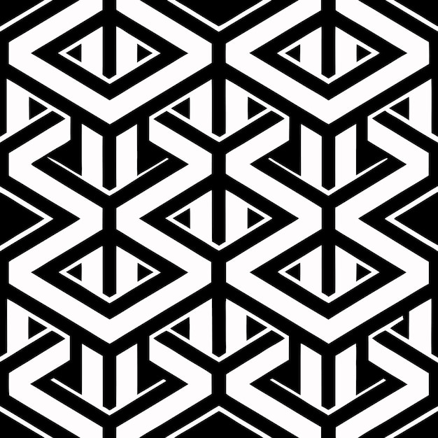 un patrón geométrico blanco y negro con los ojos en él