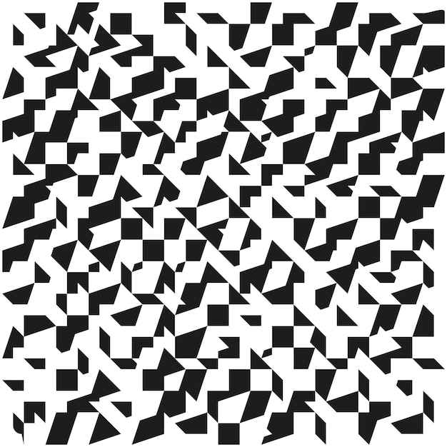 Patrón geométrico en blanco y negro con polígonos irregulares que crean un diseño abstracto fragmentado