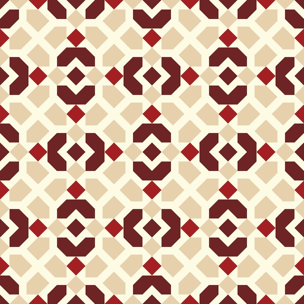 Patrón geométrico con colores rojo y beige