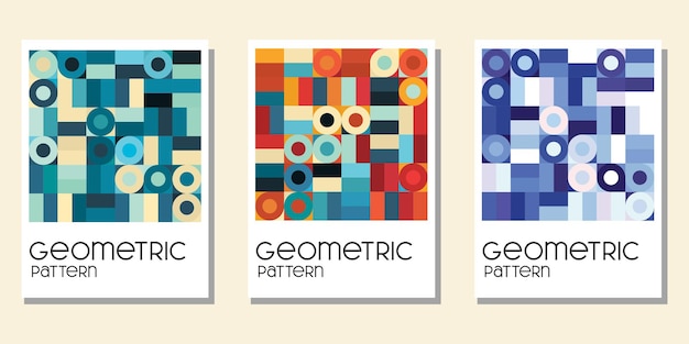 Patrón geométrico colorido para decoración de pared de portada de libro y calendario