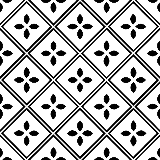 Patrón geométrico sin costuras con círculos y puntos entrelazados en blanco y negro 7