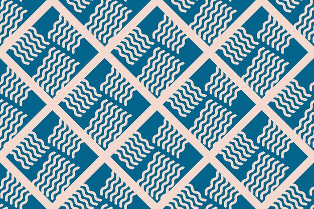 Patrón geométrico sin costuras en colores azul y blanco Ilustración vectorial