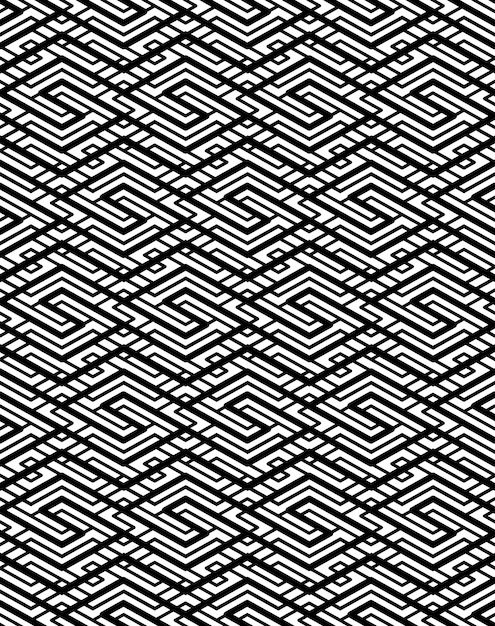 Patrón geométrico sin costuras en contraste con adorno simétrico. Forrado imponer fondo gráfico contemporáneo. Empalme el telón de fondo infinito en blanco y negro.