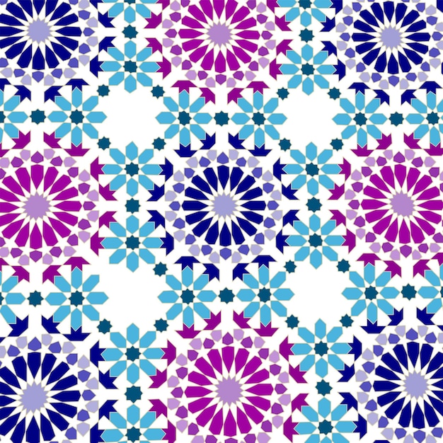 Patrón geométrico sin costuras Diseño vectorial de azulejos marroquíes