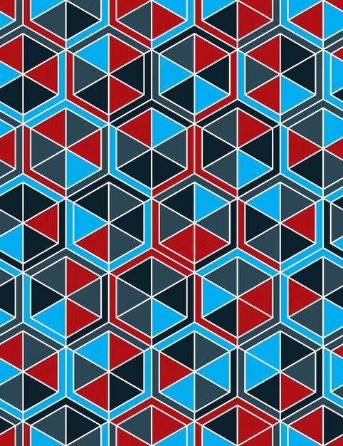 Patrón geométrico sin costuras, fondo regular de vector colorido sin fin. Cubierta abstracta con cubos y cuadrados.