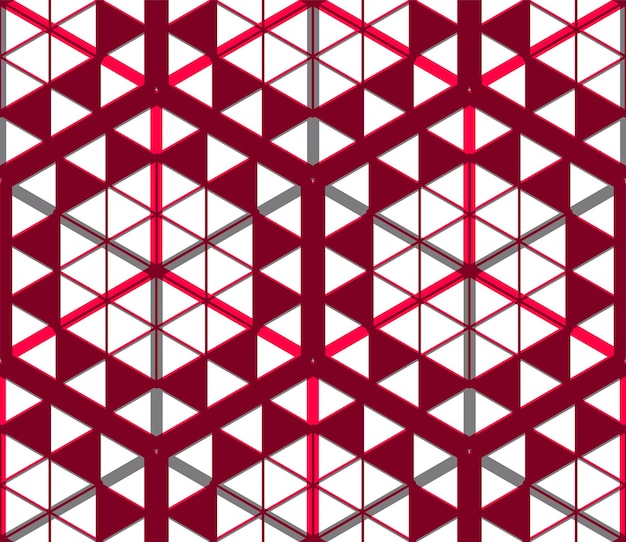 Patrón geométrico sin costuras, fondo regular de vector transparente colorido sin fin. Cubierta abstracta con figuras superpuestas en 3D, EPS10.