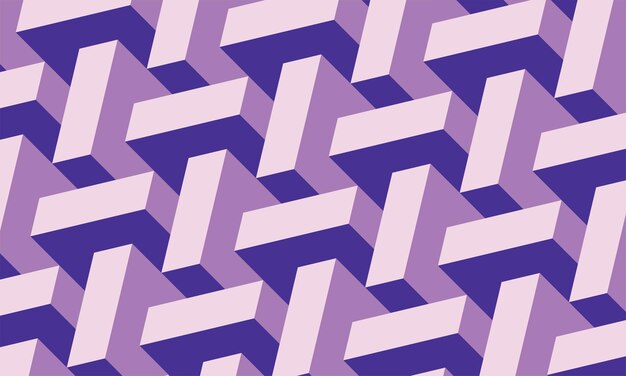 Patrón geométrico sin costuras Ilustración vectorial Colores púrpura y blanco