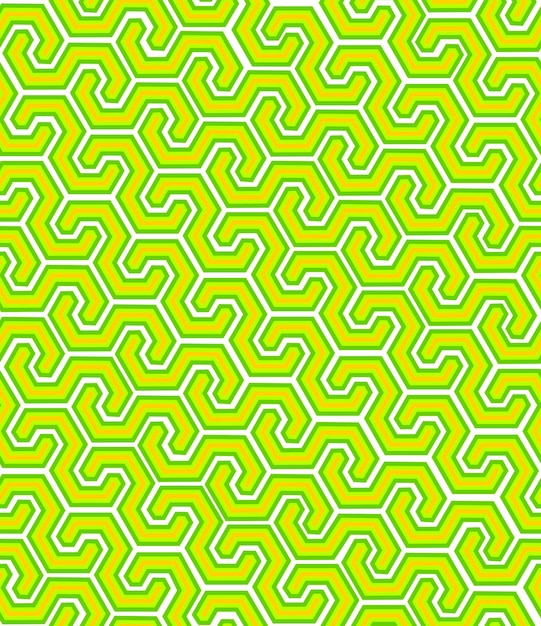 Patrón geométrico sin costuras verde amarillo abstracto sobre fondo blanco