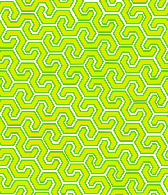 Patrón geométrico sin costuras verde amarillo abstracto sobre fondo blanco