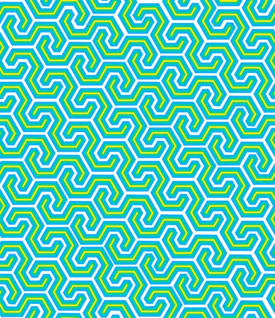 Patrón geométrico sin costuras verde azul abstracto sobre fondo blanco