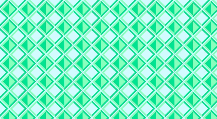 Vector un patrón geométrico de cuadrados con cuadrados verdes sobre un fondo blanco