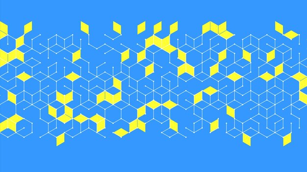 Patrón geométrico con cubos y hexágonos Fondo tecnológico Ilustración vectorial