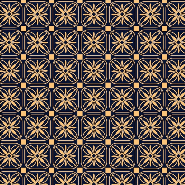 patrón geométrico con diseño de patrón de flores vector premium
