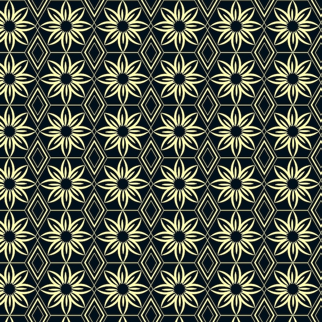 patrón geométrico con diseño de patrón de flores vector premium