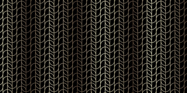 Patrón geométrico dorado sin costuras líneas onduladas abstractas