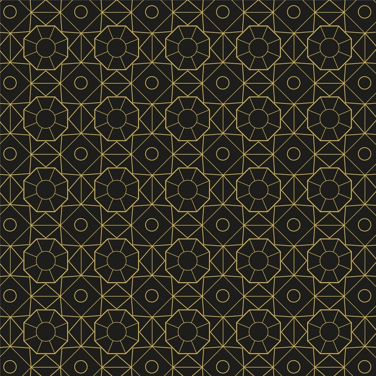 Vector patrón geométrico dorado en fondo negro