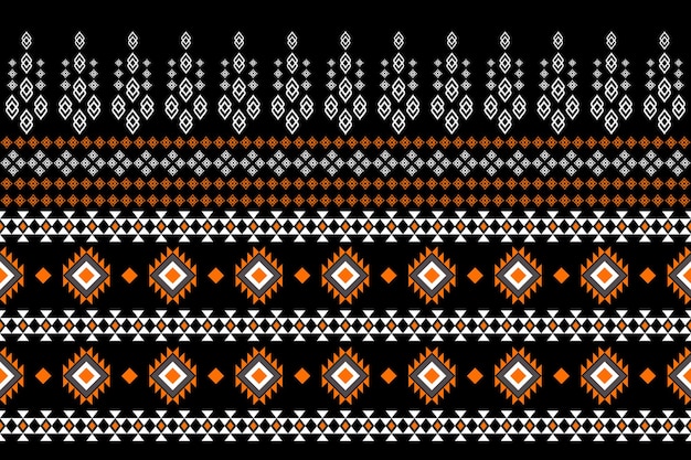 Patrón geométrico étnico en fondo negro Patrón tribal Diseño para fondo de tela