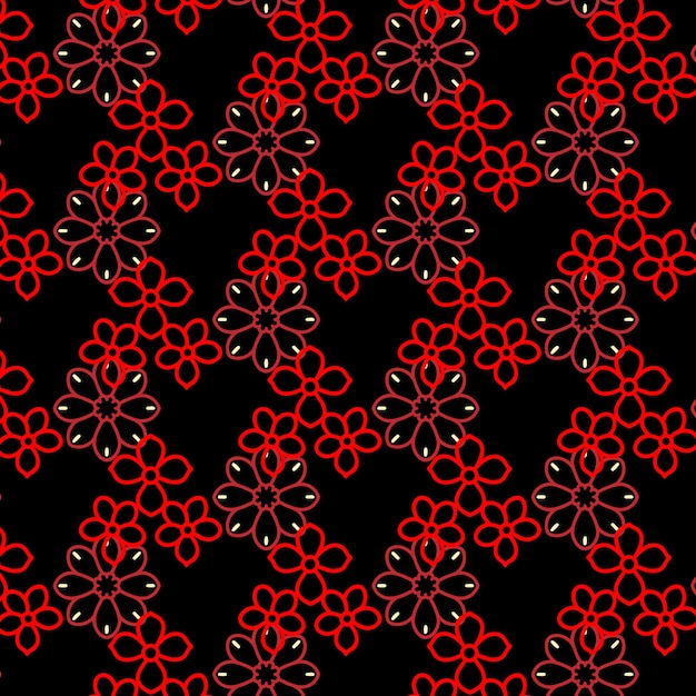 Patrón geométrico floral rojo