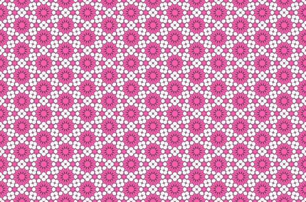 Patrón geométrico floral rosado