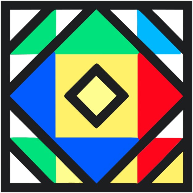 patrón geométrico de fondo vector abstracto círculo triángulo y líneas cuadradas arte amarillo
