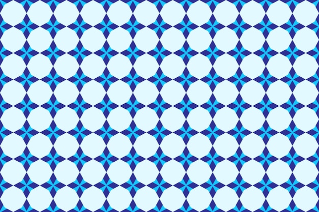 Patrón geométrico de fondo vectorial abstracto con rombos azules y azules claros y forma octogonal