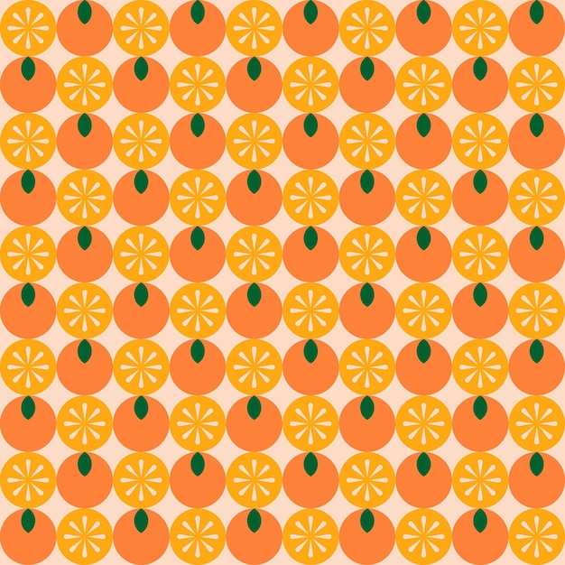 Patrón geométrico de la fruta de la naranja Formas modernas Fondo