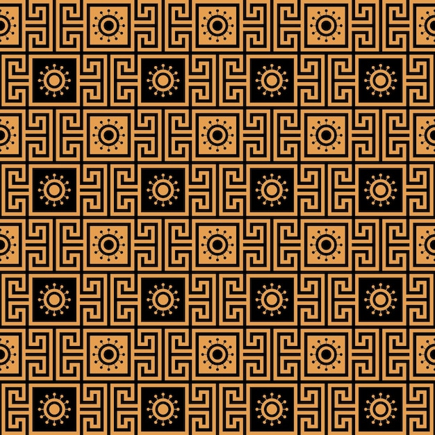 patrón geométrico griego de oro abstracto