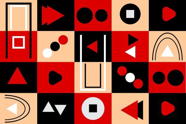Patrón geométrico groovy Vector Gratis Fondo de mosaico plano vector gratuito