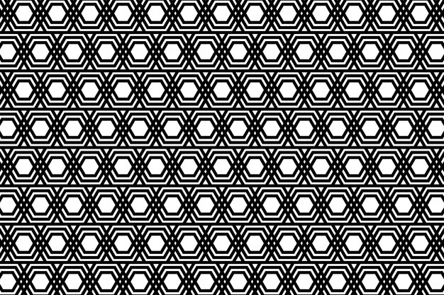 Patrón geométrico hexagonal Fondo negro