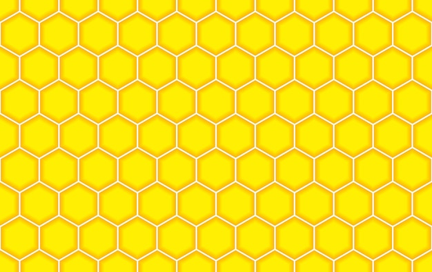 Patrón geométrico hexagonal transparente amarillo Ilustración vectorial