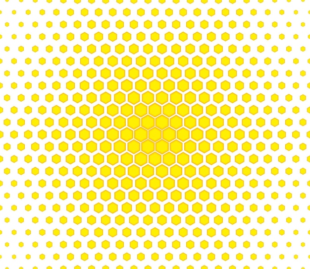 Patrón geométrico hexagonal transparente amarillo Ilustración vectorial