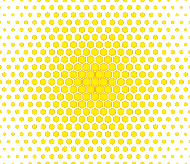 Patrón geométrico hexagonal transparente amarillo Ilustración vectorial