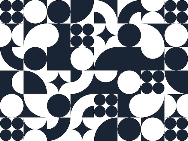 Patrón geométrico sin inconvenientes, fondo vectorial abstracto para papel tapiz o sitios web o impresión de papel envolvente creada con elementos geométricos en blanco y negro.