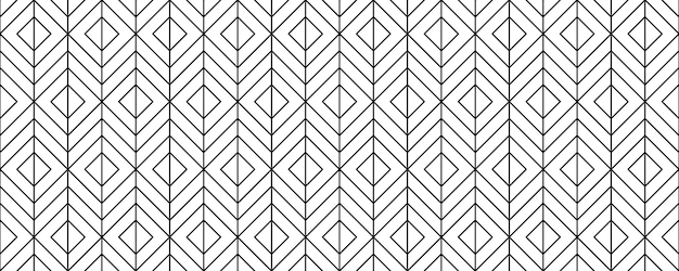Patrón geométrico lineal sin costuras Papel tapiz repetitivo en blanco y negro Líneas de celosía con rombo
