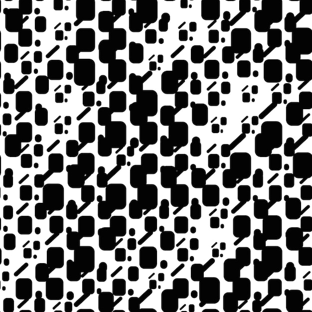 Patrón geométrico manchado sin costuras. Fondo texturizado en blanco y negro con cuadrados, tiras.
