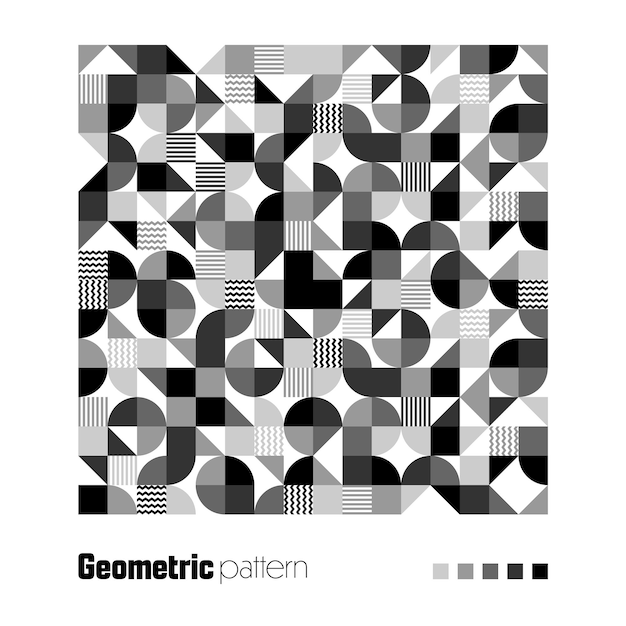 Patrón geométrico de moda estilo bauhaus fondo moderno con elementos simples textura retro con