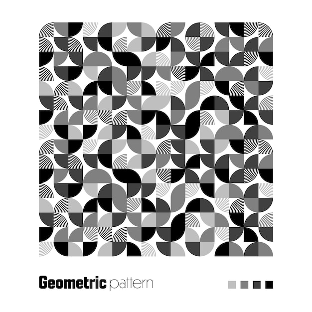 Patrón geométrico de moda estilo bauhaus fondo moderno con elementos simples textura retro con