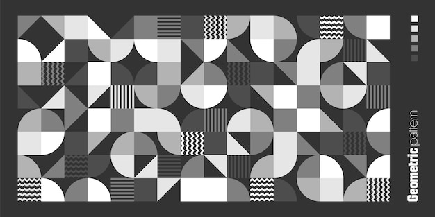 Patrón geométrico de moda estilo bauhaus fondo moderno con elementos simples textura retro con