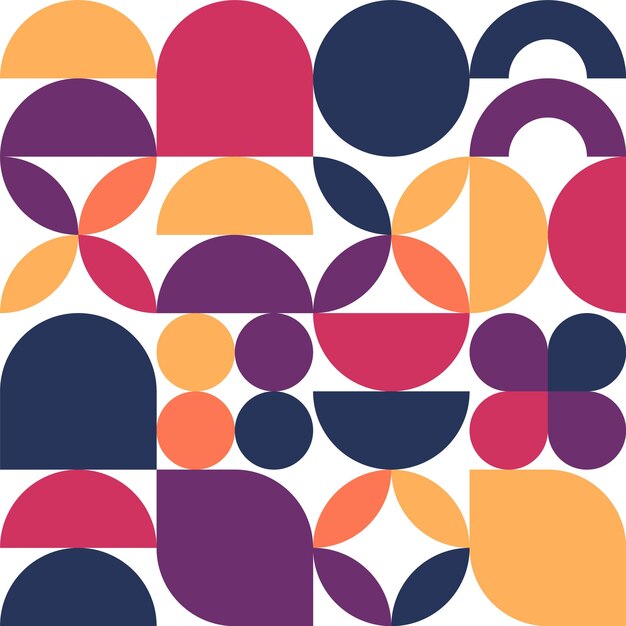 Patrón geométrico de moda Fondo colorido moderno con elementos simples Textura retro con formas geométricas básicas Diseño de impresión portada de cartel minimalista Ilustración vectorial
