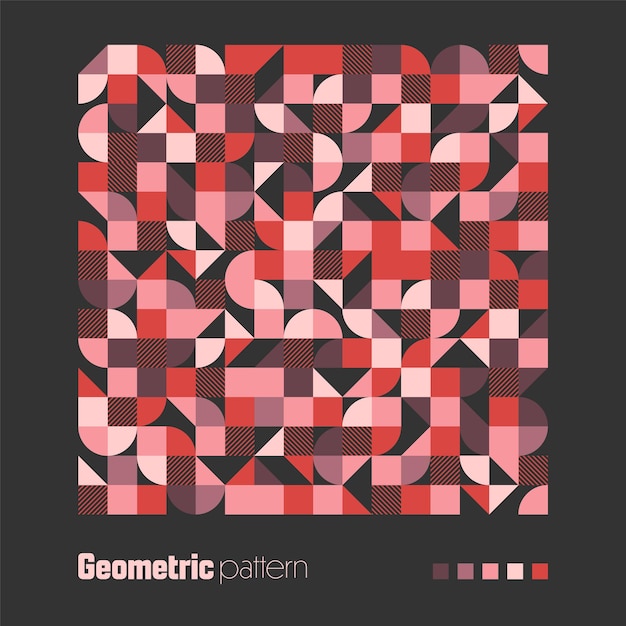 Patrón geométrico de moda Fondo colorido moderno con elementos simples Textura retro con formas geométricas básicas Diseño de impresión portada de cartel minimalista Ilustración vectorial