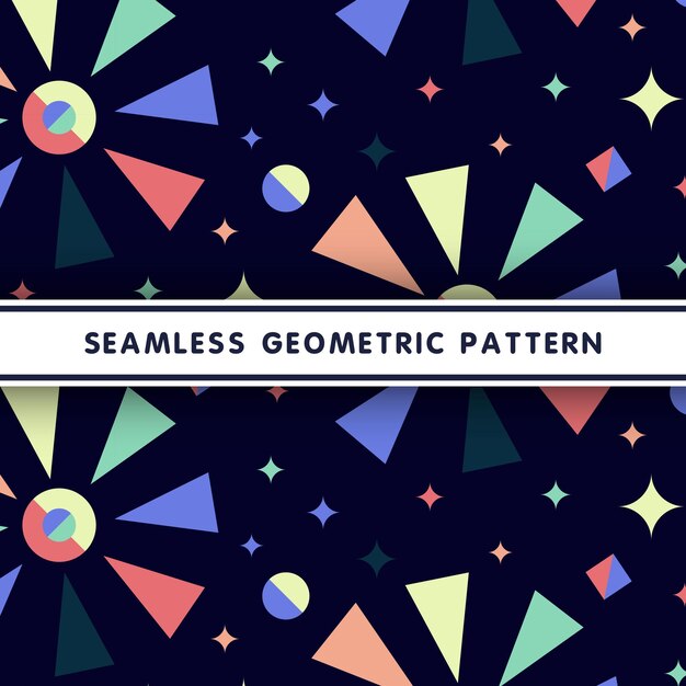 Patrón geométrico moderno sin fisuras con caótico abstractos soles flores estrellas vector