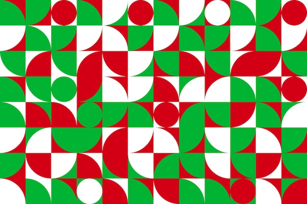 Patrón geométrico moderno de Navidad cuadrícula escandinava impresión de fondo vectorial abstracta para textil o papel de embalaje con colores rojo, verde y blanco de Navidad telón de fondo de estilo minimal geométrico