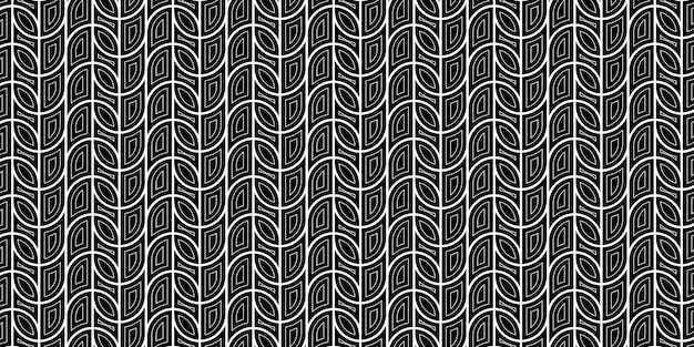 Patrón geométrico negro sin costuras líneas onduladas abstractas