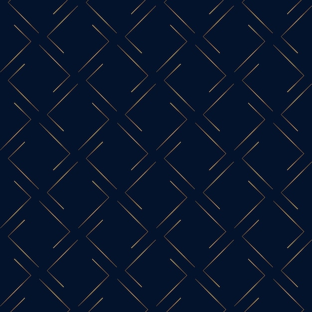 Patrón geométrico Oro sobre fondo azul oscuro Líneas abstractas Ornamento papel tapiz o impresión de tela de moda