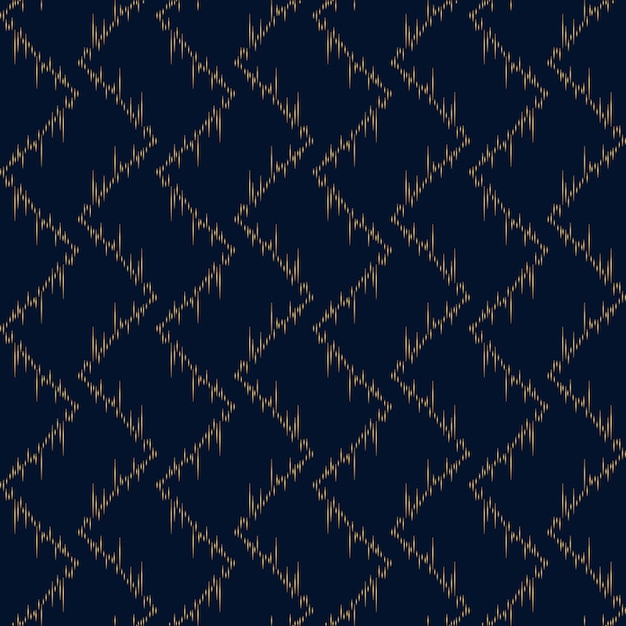 Patrón geométrico Oro sobre fondo azul oscuro Ornamento de líneas abstractas Papel tapiz de moda o estampado de tela