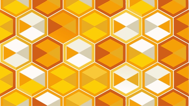 Patrón geométrico de panal naranja amplificador amarillo vector EPS textura de fondo