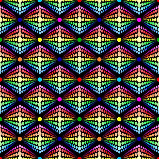 Patrón geométrico de puntos del arco iris