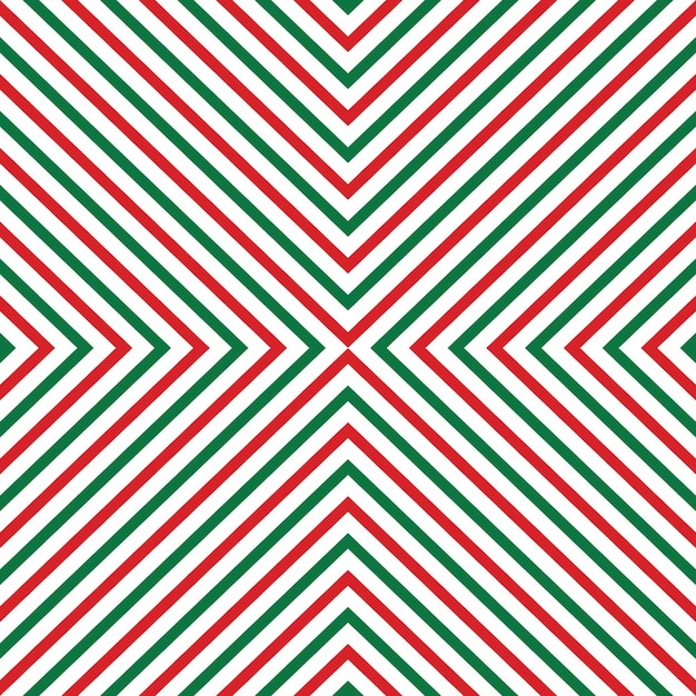 patrón geométrico a rayas sin costuras con puntas diagonales rojas y verdes fondo navideño