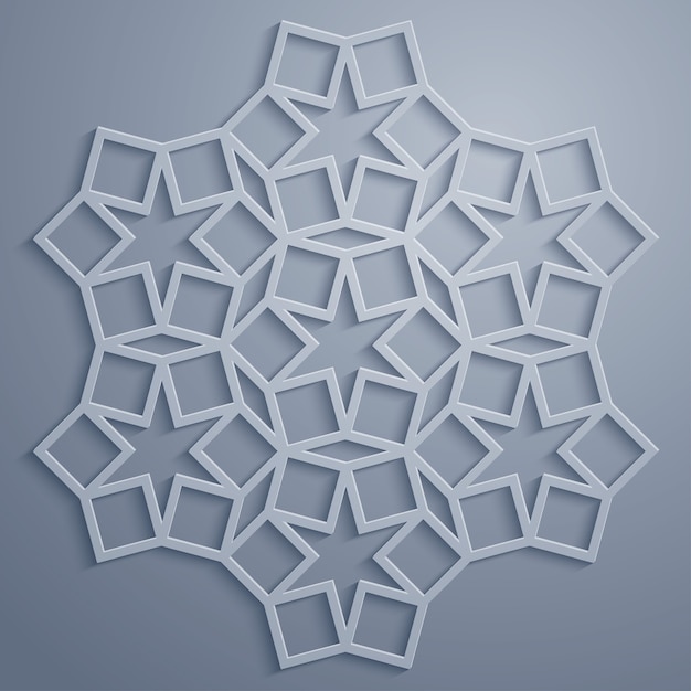 Vector patrón geométrico redondo árabe