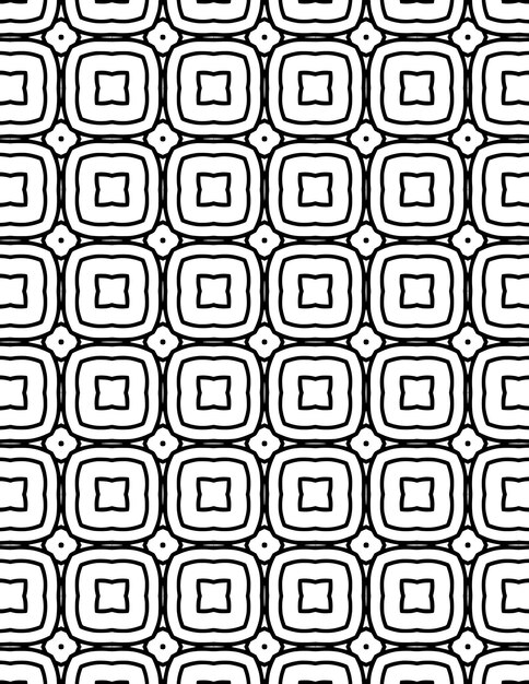 Patrón geométrico repetido Ilustración de fondo Lineart en blanco y negro